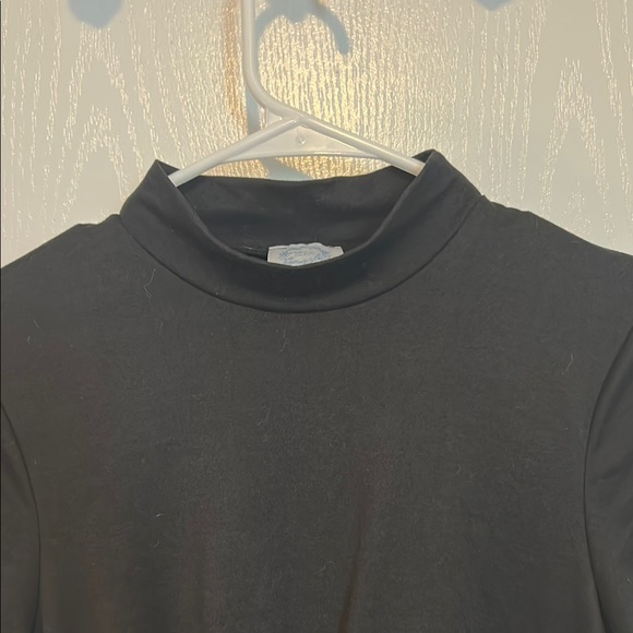 Blue Rain Black Crop Tie Front T-Shirt - Picture 2 of 3